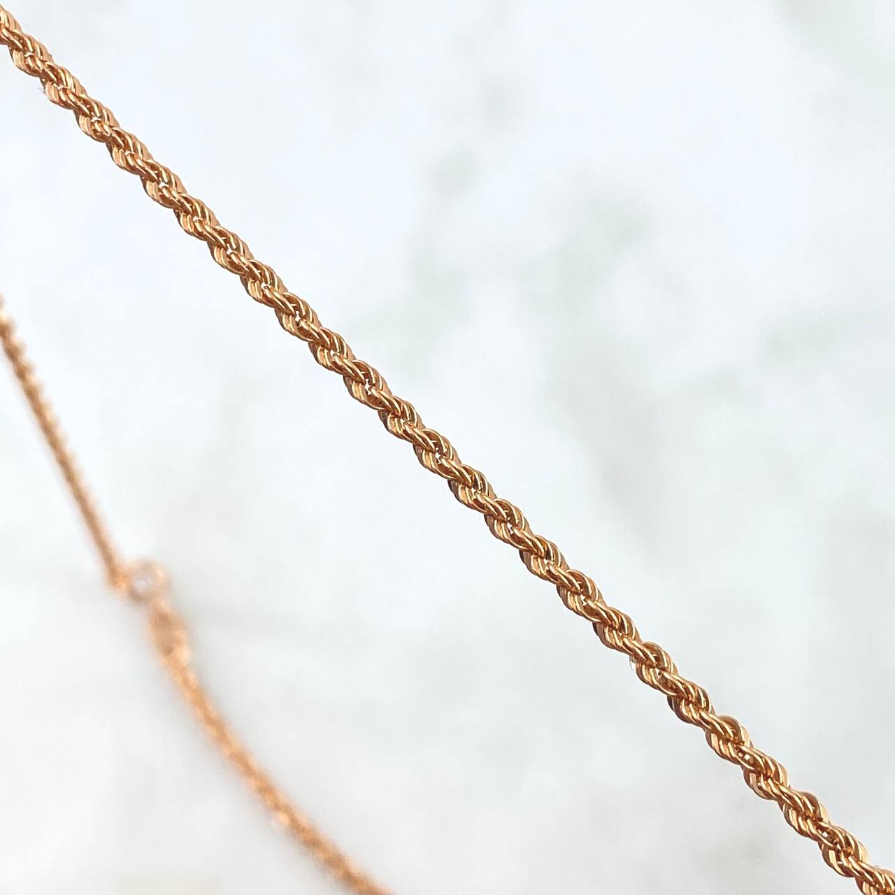 Cadena Lazo 0.95gr / 50cm / 1.25mm Oro Rosa +3