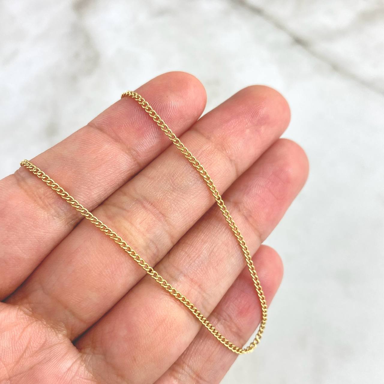 Cadena Mini Cubana 1.25gr / 60cm / 1mm Oro Amarillo +1