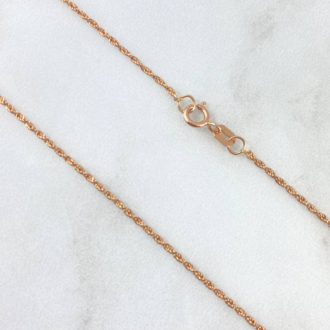 Cadena Lazo 0.95gr / 50cm / 1.25mm Oro Rosa +3