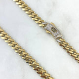 Cadena Cubana Infinito 25.65gr / 45cm-7mm Circones Blancos Oro Amarillo +2 ©