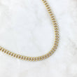 Cadena Cubana 24.35gr / 60cm-6mm Diamantada Dos Oros Amarillo Blanco +2 ©