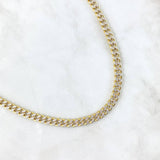 Cadena Cubana 24.35gr / 60cm-6mm Diamantada Dos Oros Amarillo Blanco +2 ©