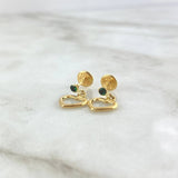 Topos Silueta Corazon 0.8gr / Circon Verde Oro Amarillo