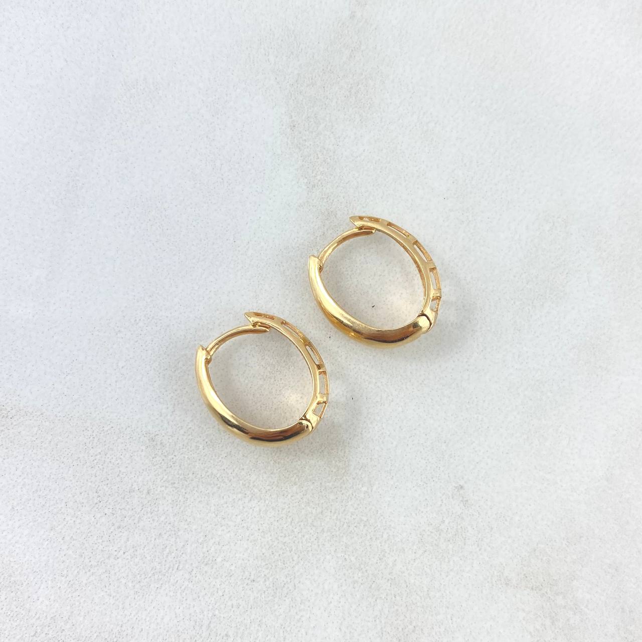 Candongas Dali Basteadas 2.3gr / 1.4cm / Lisas Oro Amarillo 18K