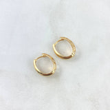 Candongas Dali Basteadas 2.3gr / 1.4cm / Lisas Oro Amarillo 18K