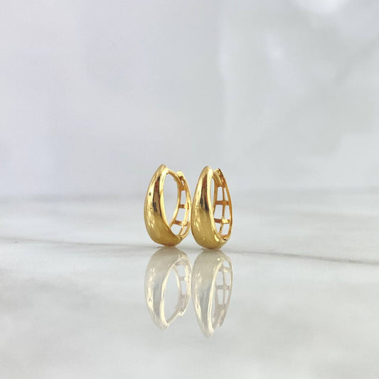 Candongas Dali Basteadas 2.3gr / 1.4cm / Lisas Oro Amarillo 18K