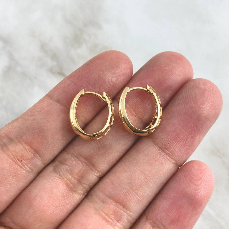 Candongas Dali Basteadas 2.3gr / 1.4cm / Lisas Oro Amarillo 18K