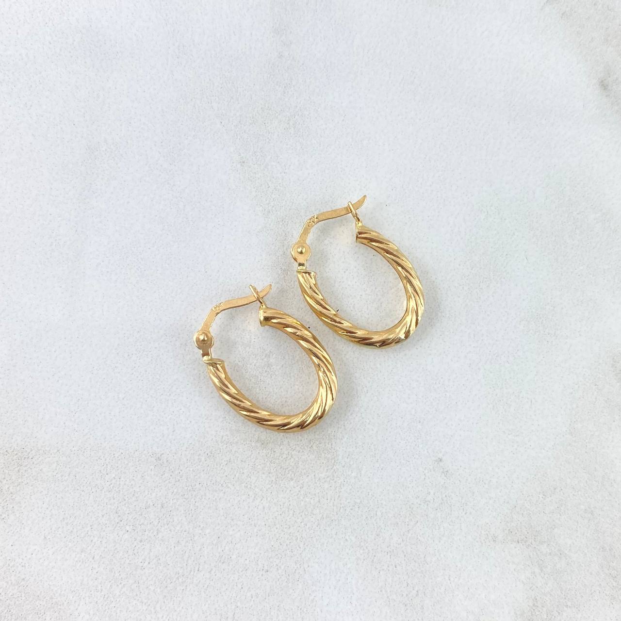 Candongas Mary Ovalada 1.2gr / 1.8cm / Oro Amarillo 18K *