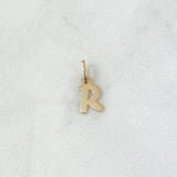 Dije Letra R Cursiva 0.45gr / 1.6cm-Lisa Oro Amarillo 18K *