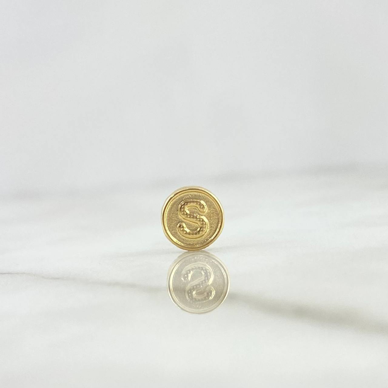 Herraje Letra S Tambor 0.25gr / 0.8cm / Doble Faz Oro Amarillo