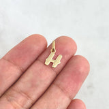 Dije Letra H Cursiva 0.45gr / 1.5cm / Lisa Oro Amarillo