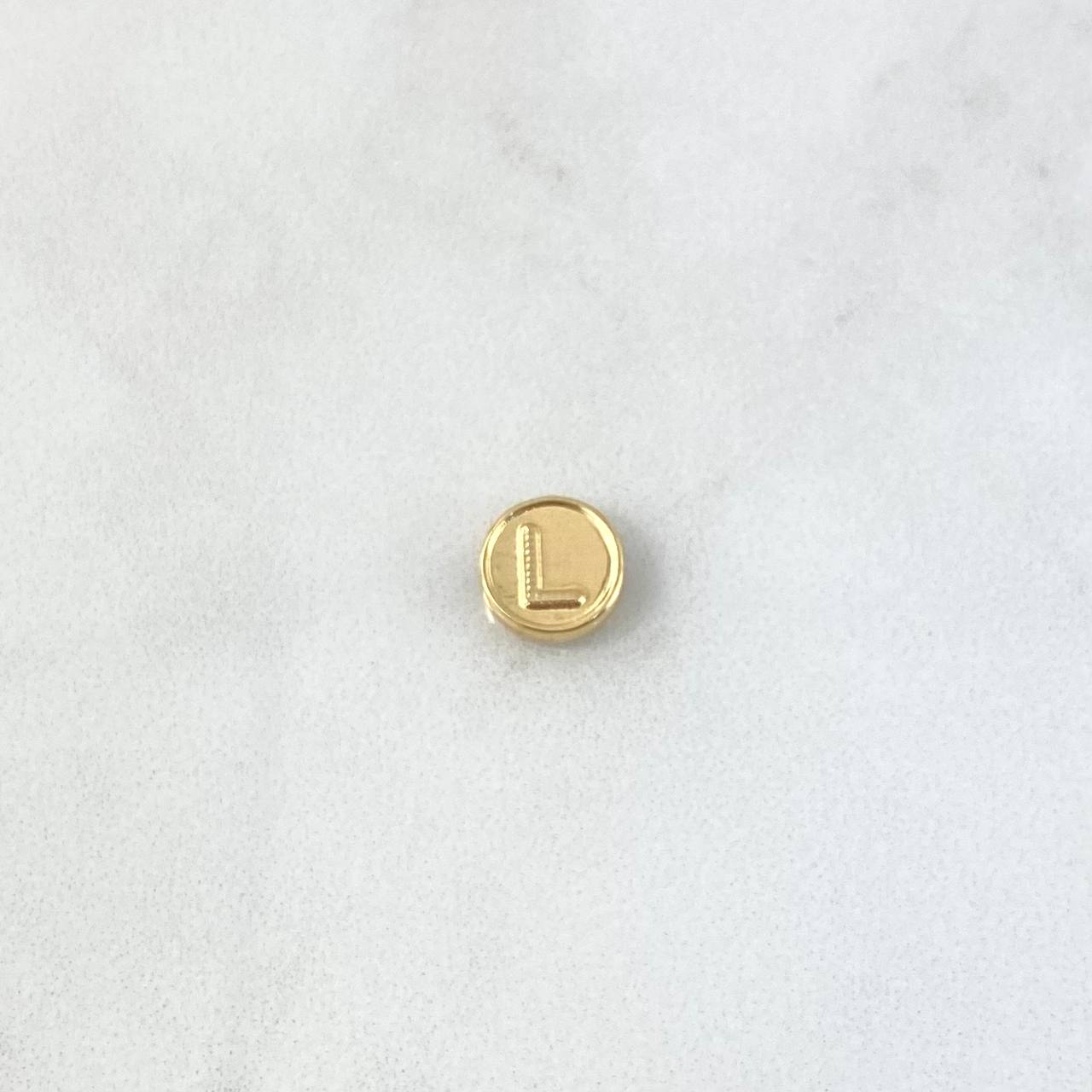 Herraje Letra L Tambor 0.25gr / 0.8cm / Doble Faz Oro Amarillo