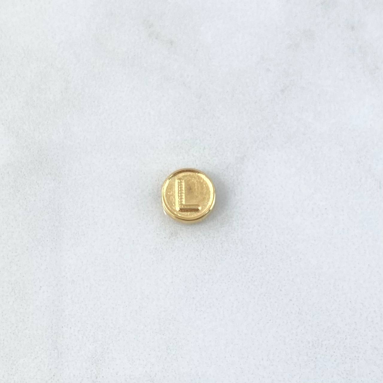 Herraje Letra L Tambor 0.25gr / 0.8cm / Doble Faz Oro Amarillo