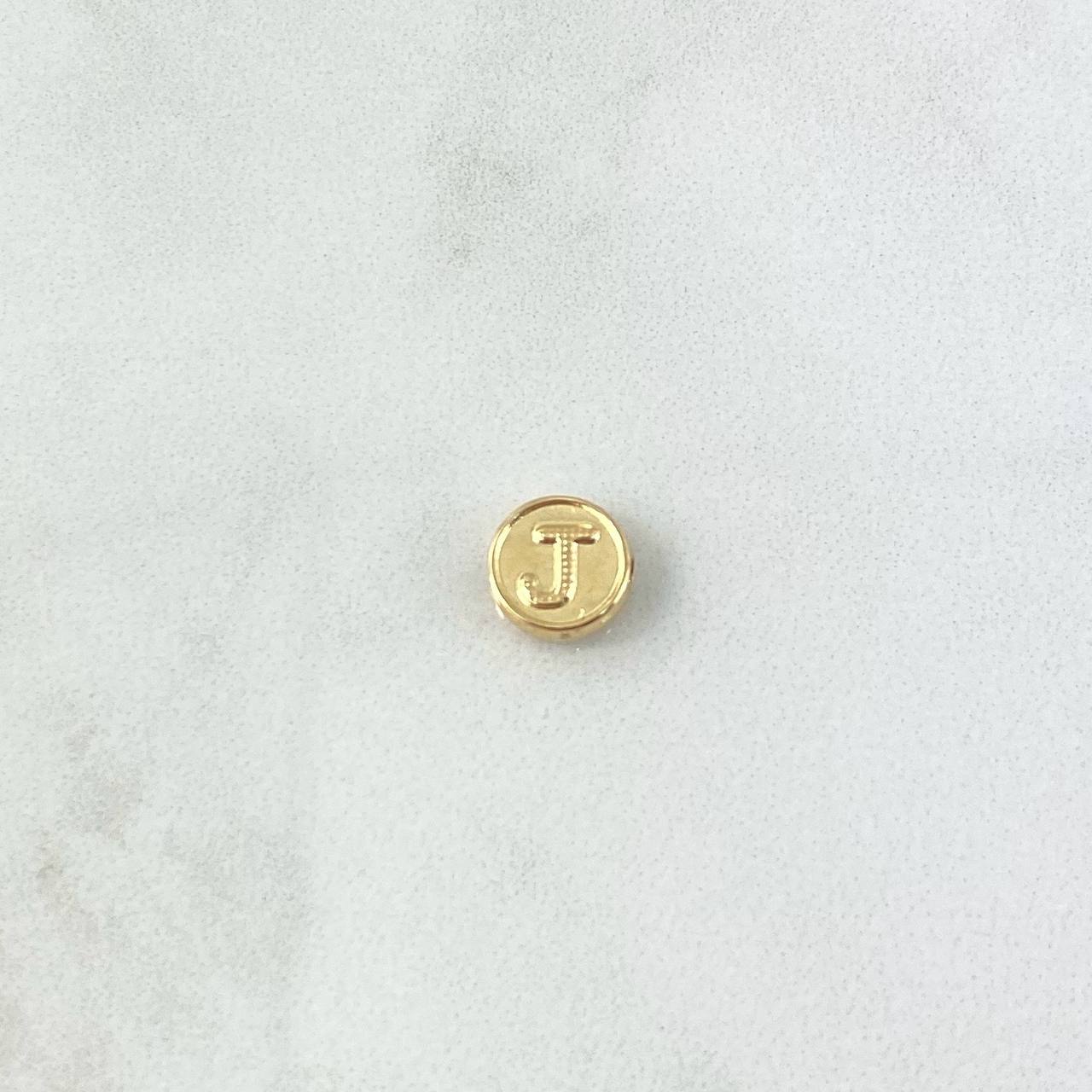 Herraje Letra J Tambor 0.3gr / 0.8cm / Doble Faz Oro Amarillo