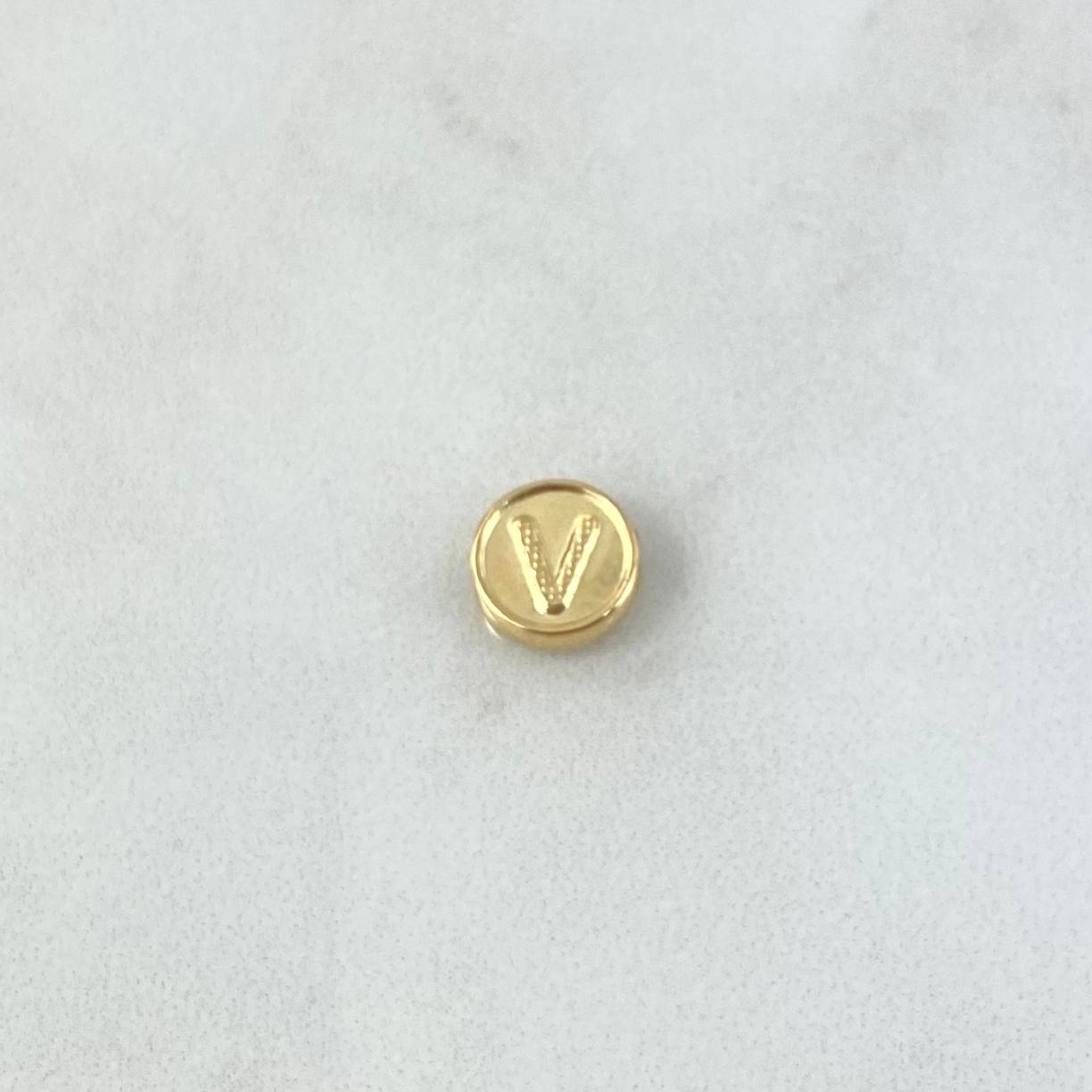 Herraje Letra V Tambor 0.3gr / 0.8cm / Doble Faz Oro Amarillo