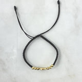 Pulsera Negra San Benito 1.35gr / 4mm Bolas Discoteca 6 Und Oro Amarillo