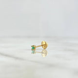 Topo Chispa 0.25gr / 3mm Esmeralda 3 Puntos Oro Amarillo (Joya)