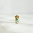 Topo Chispa 0.25gr / 3mm Esmeralda 3 Puntos Oro Amarillo (Joya)