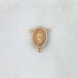 Herraje Crucero Virgen Milagrosa 0.95gr / 1.5cm / Circones Blancos Oro Amarillo