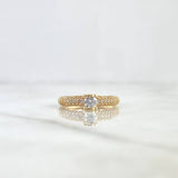 Anillo Solitario Oso TS 2.5gr / T6 / Circones Blancos Oro Amarillo
