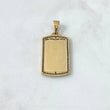 Dije Placa Rectangular 7.05gr / 4.2cm / Circones Negros Oro Amarillo