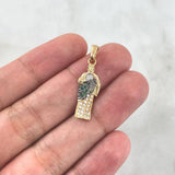 Dije San Judas Tadeo 1.75gr / 2.8cm / Circones Verdes - Blancos Dos Oros Amarillo Blanco