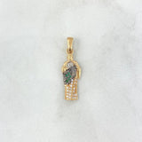 Dije San Judas Tadeo 1.75gr / 2.8cm / Circones Verdes - Blancos Dos Oros Amarillo Blanco