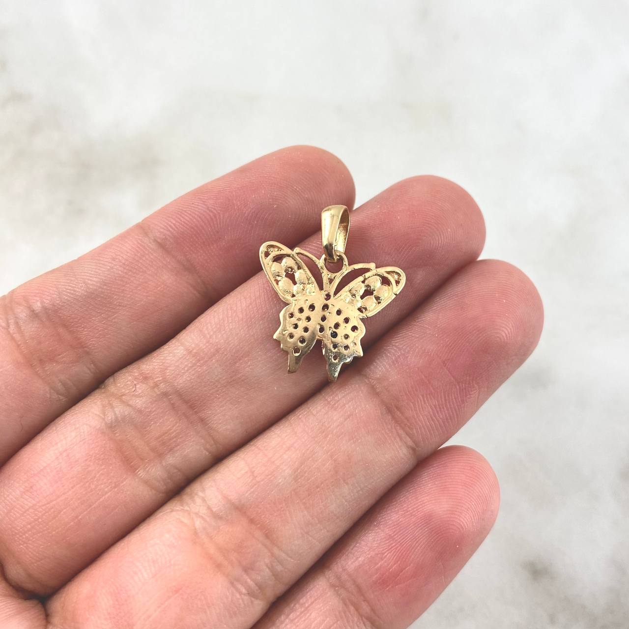 Dije Mariposa 1.45gr / 1.8cm / Circones de Colores Oro Amarillo *