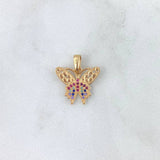 Dije Mariposa 1.45gr / 1.8cm / Circones de Colores Oro Amarillo *