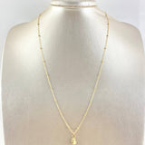 Cadena Aro Seguido Especial 1.4gr / 50cm / 2mm + Dije Pato Mate 0.25gr / 1.3cm Oro Amarillo (Oferta) *