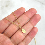 Cadena Mini Cubana 0.9gr / 40cm / 1mm + Dije San Miguel Arcangel - Mate 0.3gr / 1.4cm Oro Amarillo (Oferta) *