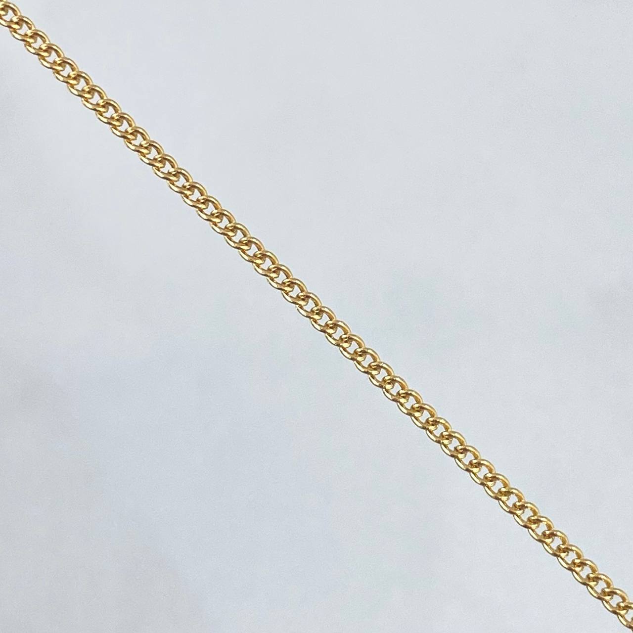 Cadena Mini Cubana 0.9gr / 40cm / 1mm + Dije San Miguel Arcangel - Mate 0.3gr / 1.4cm Oro Amarillo (Oferta) *