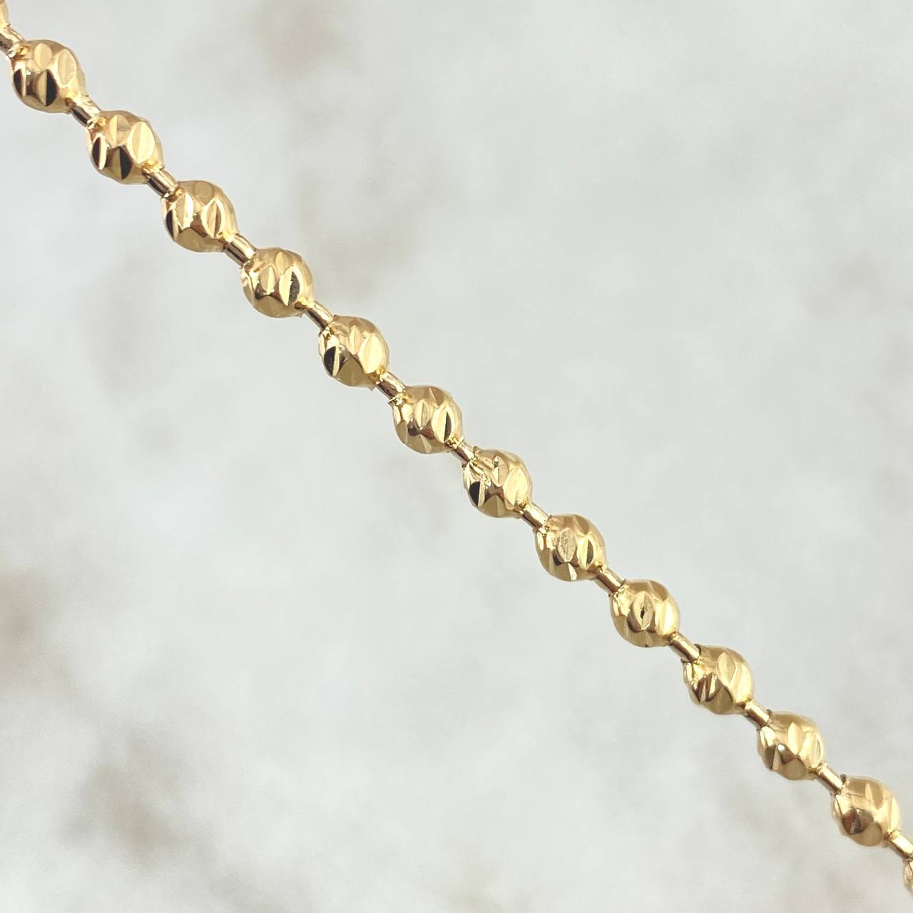 Pulso Militar 8.55gr / 20cm / 3.4mm Diamantada Oro Amarillo 18K
