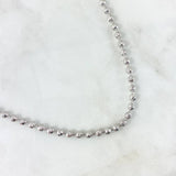 Cadena Militar 37.3gr / 65cm / 4.5mm Bolas Diamantadas Oro Blanco ©