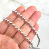 Cadena Militar 37.3gr / 65cm / 4.5mm Bolas Diamantadas Oro Blanco ©