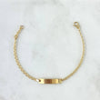 Pulso Aro Seguido 1.35gr / 14cm-15cm / 2mm Placa Rectangular Curva Oro Amarillo *
