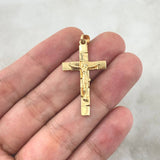 Dije Cruz Cristo 3.7gr / 3.8cm / Cuadriculada Oro Amarillo