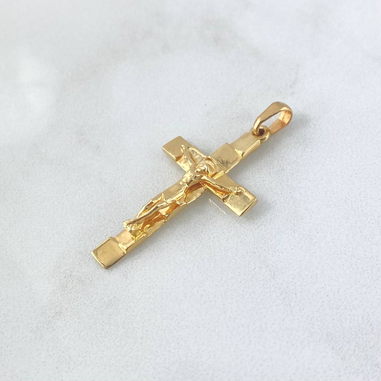 Dije Cruz Cristo 3.7gr / 3.8cm / Cuadriculada Oro Amarillo
