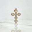 Dije Cruz Tupida 3.5gr / 3.6cm / Circones Blancos Oro Amarillo