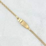 Pulso Aro Seguido 1.3gr / 13.5cm-15cm / 2mm Placa Ovalada Lisa Oro Amarillo