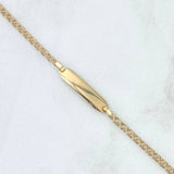 Pulso Aro Seguido 1.4gr / 13.5cm-15cm / 2mm Placa Rectangular Octagonal Oro Amarillo