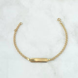 Pulso Aro Seguido 1.4gr / 13.5cm-15cm / 2mm Placa Rectangular Octagonal Oro Amarillo