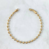 Pulso Millitar 7.4gr / 19cm / 4mm Bola Diamantada Oro Amarillo *