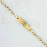 Pulso Bebé Aro Seguido Placa Rectangulo Plano 1.3 g / 14.5 - 13 cm / 2.3 mm Oro Amarillo 18K