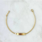Pulso Bebé Aro Seguido Placa Rectangulo Plano 1.3 g / 14.5 - 13 cm / 2.3 mm Oro Amarillo 18K
