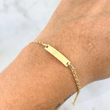 Pulso Bebé Aro Seguido Placa Rectangular Curva Lisa 1.25 g / 14.5 - 13 cm / 2.3 mm Oro Amarillo 18K