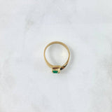 Anillo Solitario Abrazo 2.8gr / T5 3/4 / 4mm Esmeralda 31pts Oro Amarillo (Joya) *