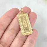 Dije Placa Dólar 2.2gr / 4cm / Oro Amarillo +4 ©