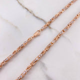Cadena Rustica Nautilus 44.3gr / 60cm / Circones Blancos Oro Rosa $