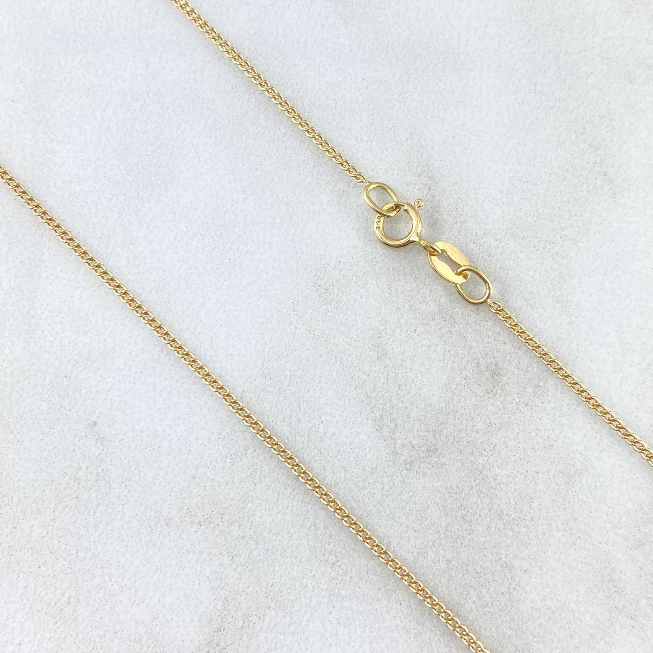 Cadena Mini Cubana 1.1gr / 50cm / 1mm + Dije Ancla 0.3gr / 1.4cm Oro Amarillo (Oferta)